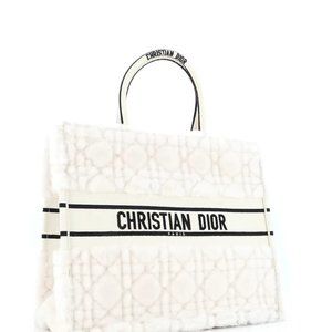 Christian Dior Beige Shearling Book Tote Large - Brand New, Never Worn